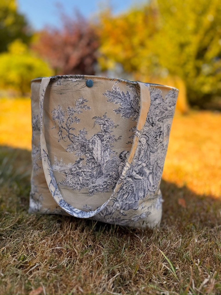 Sac Fourre-Tout en Véritable Toile de Jouy