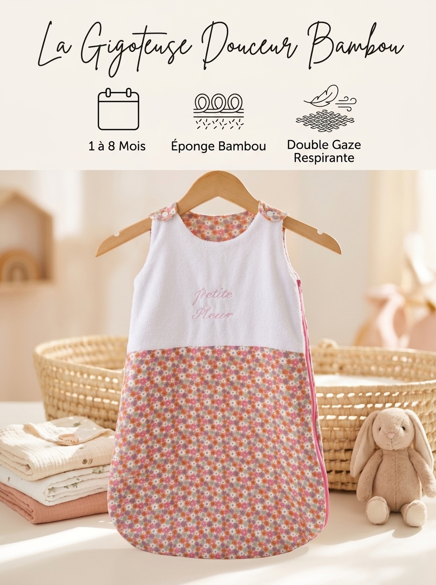 Gigoteuse Douceur Bambou & Double Gaze (1 à 8 mois)
