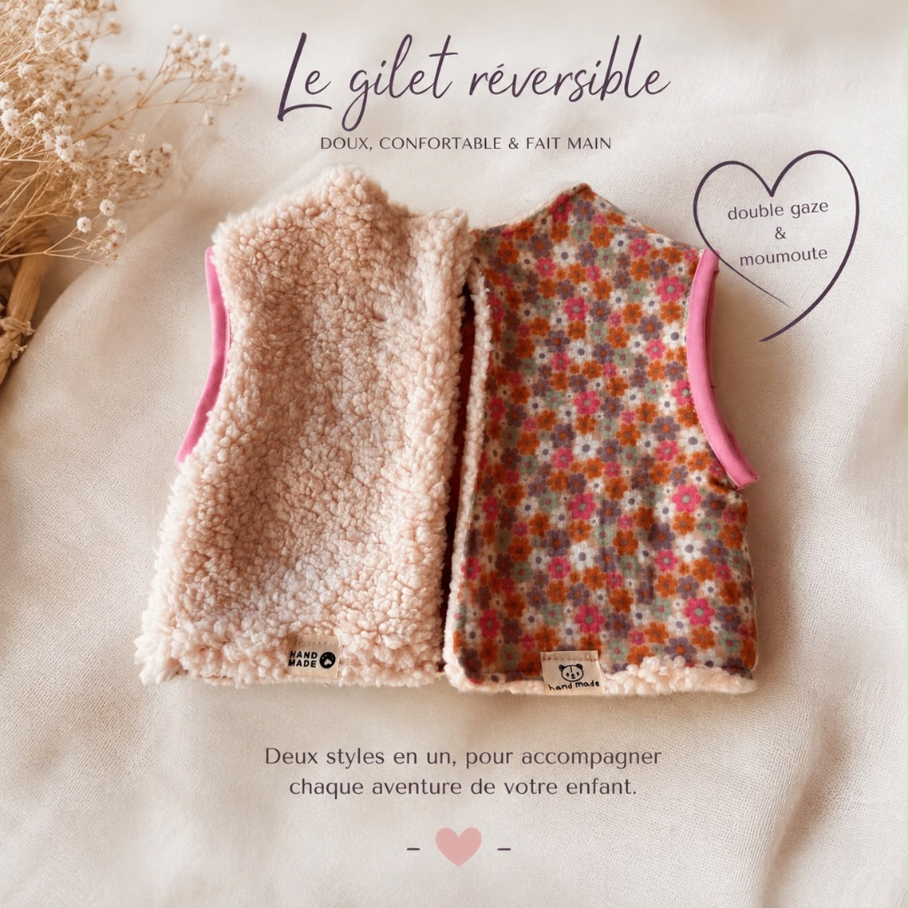 Gilet Berger Réversible Bébé (3 à 6 mois)