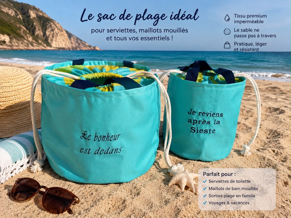 Sac de Plage Imperméable Anti-Sable