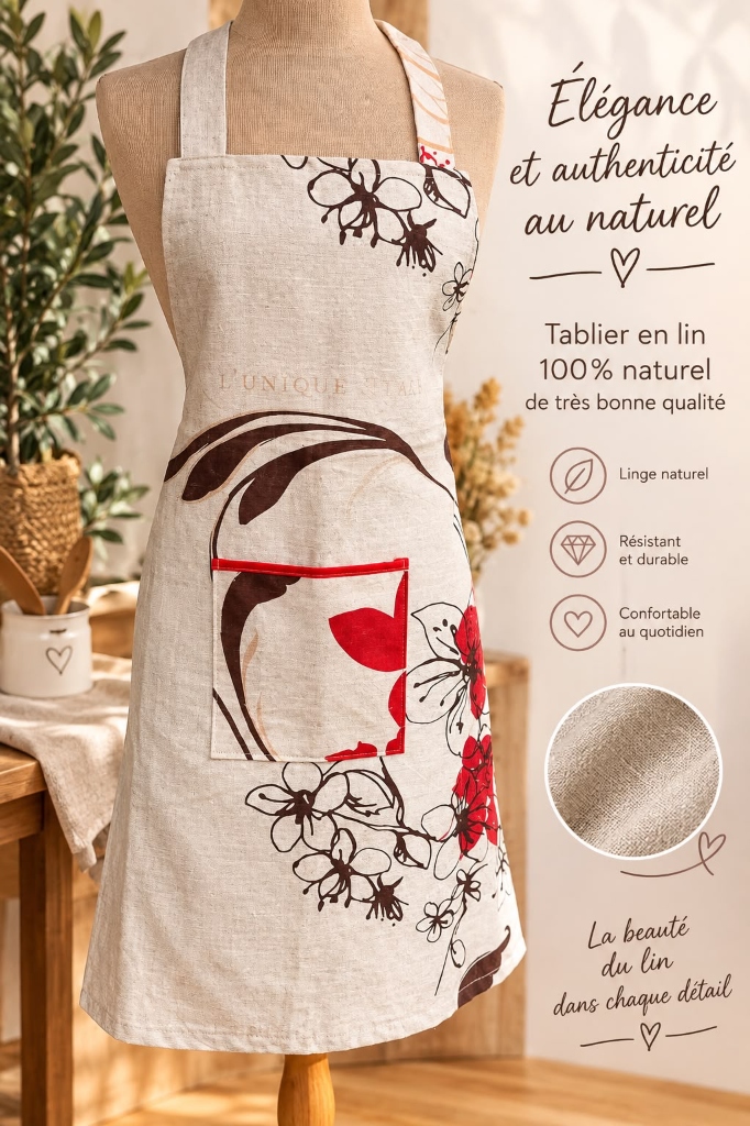 Tablier d'Atelier en Lin 100% Naturel