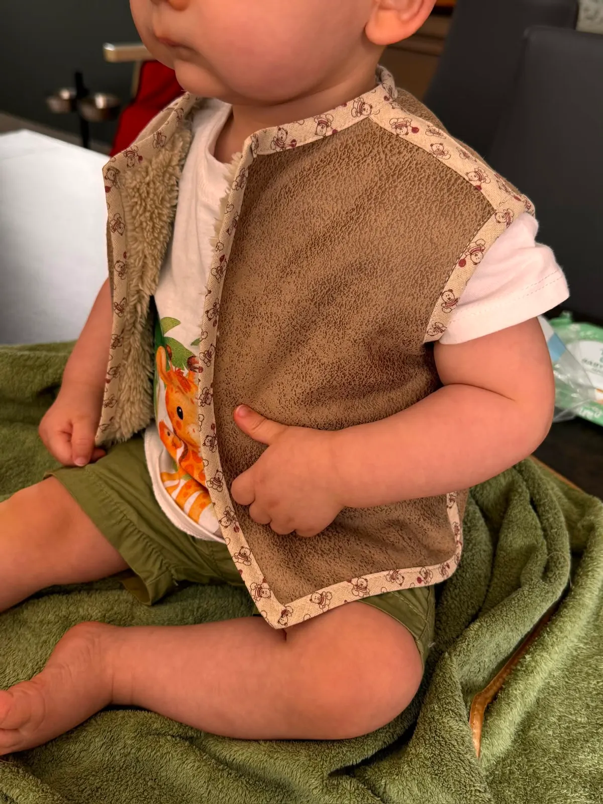 Gilet Berger Bébé Réversible Suédine