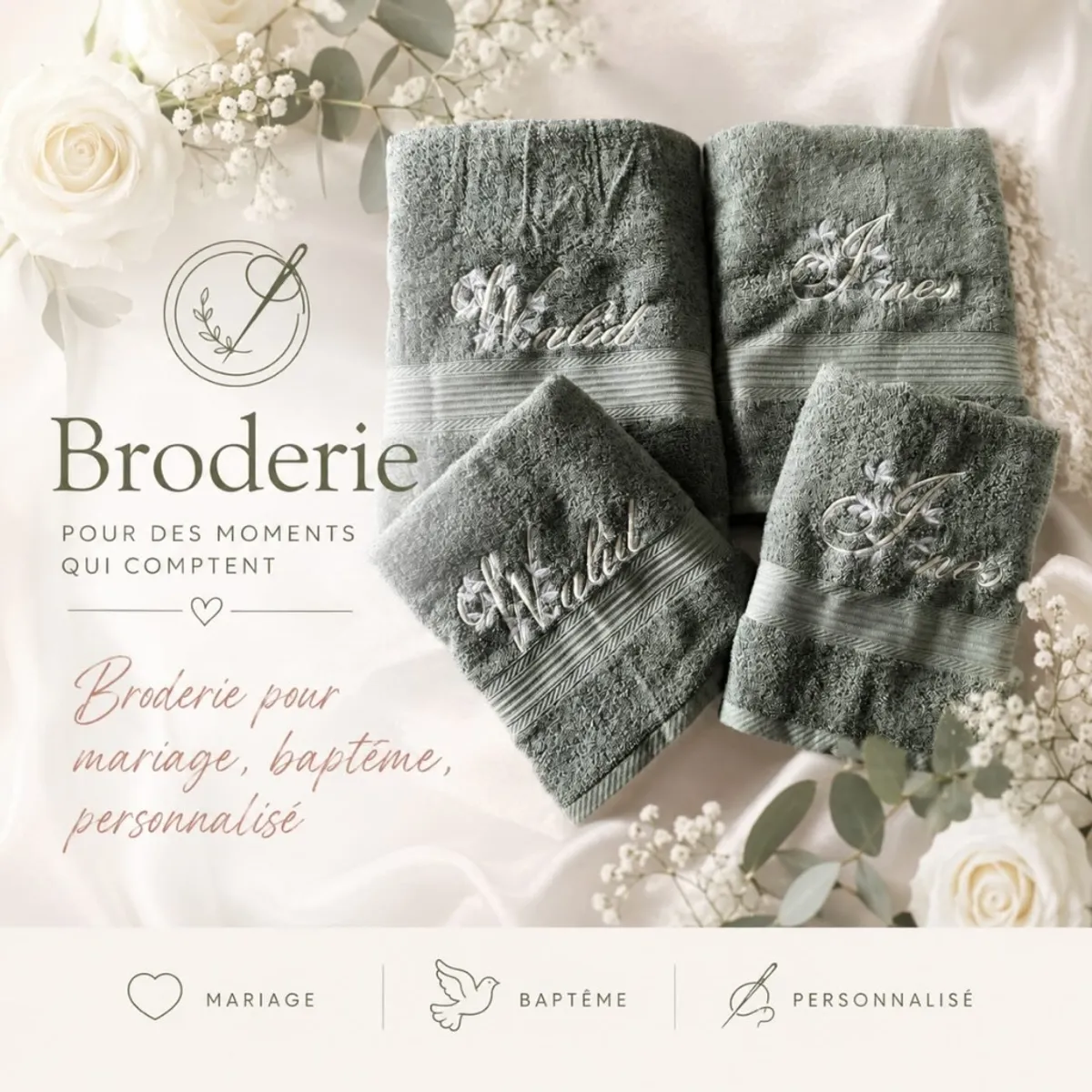 Serviettes Brodées Personnalisées